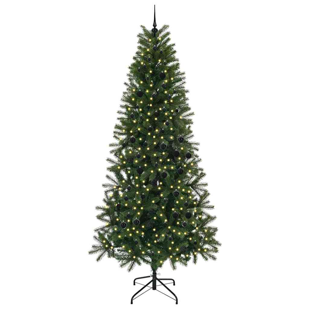 Árvore de Natal Artificial com 300 LEDs Verde 240 cm PE e PVC