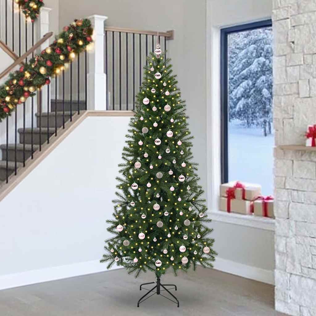Árvore de Natal Artificial com 300 LEDs Verde 240 cm PE e PVC
