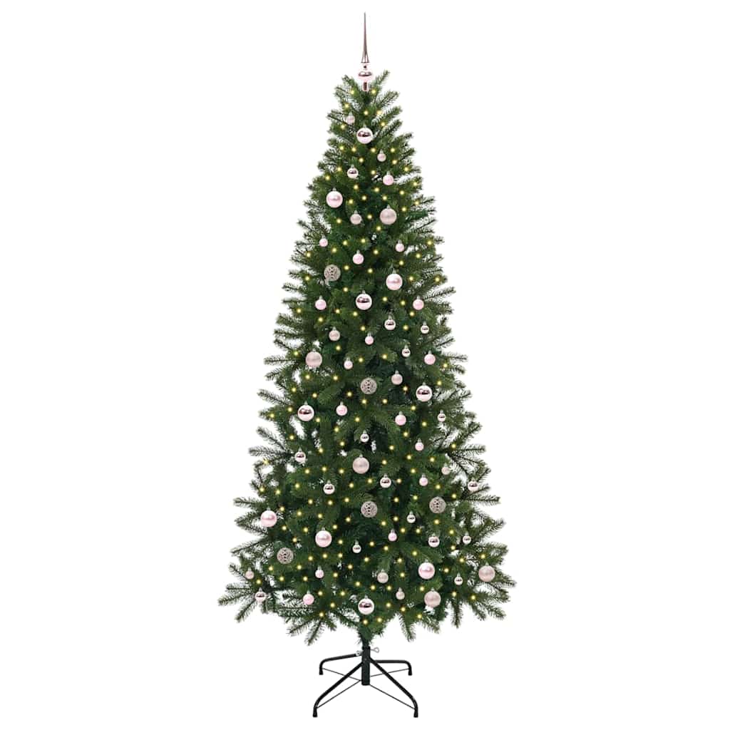Árvore de Natal Artificial com 300 LEDs Verde 240 cm PE e PVC