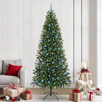Árvore de Natal Artificial com 300 LEDs Verde 240 cm PE e PVC