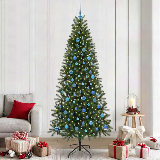 Árvore de Natal Artificial com 300 LEDs Verde 240 cm PE e PVC