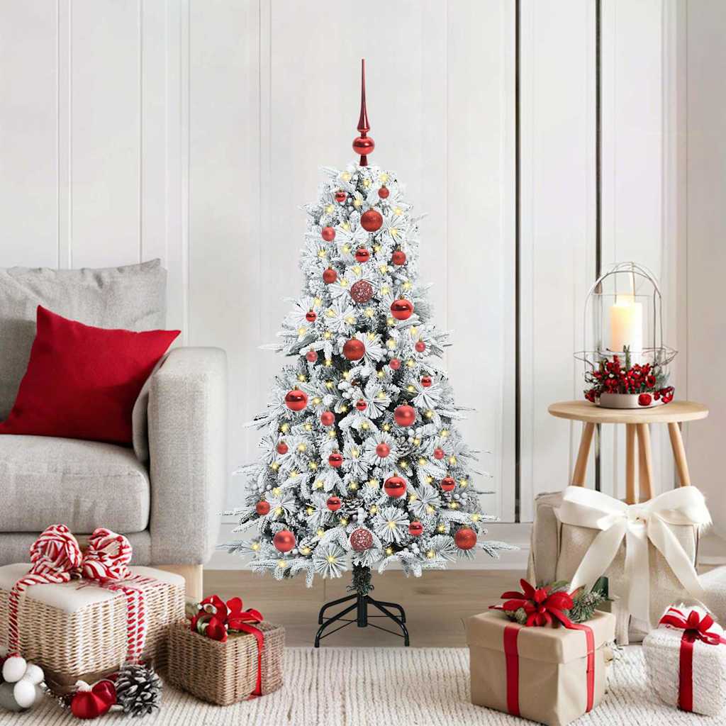 Árvore de Natal Articulada Artificial Branco 120 cm PE e PVC