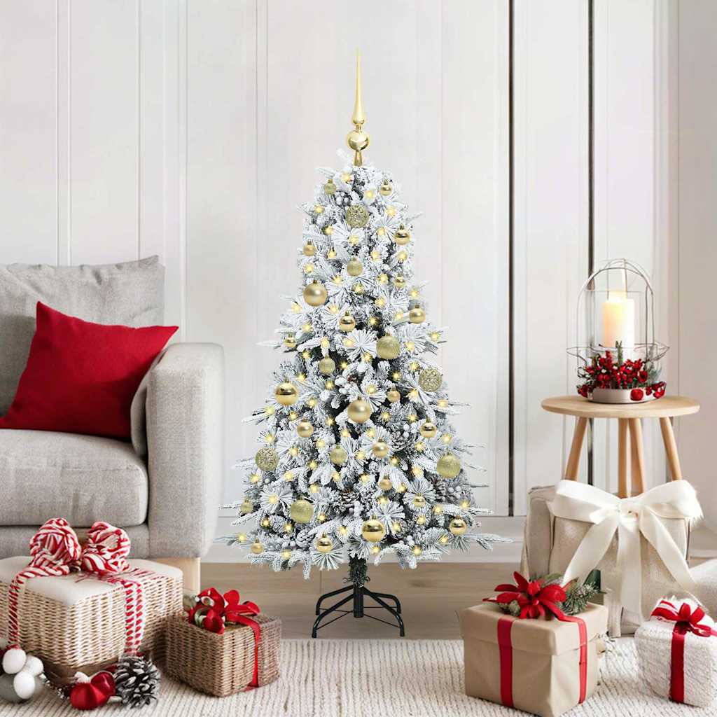 Árvore de Natal Articulada Artificial Branco 120 cm PE e PVC