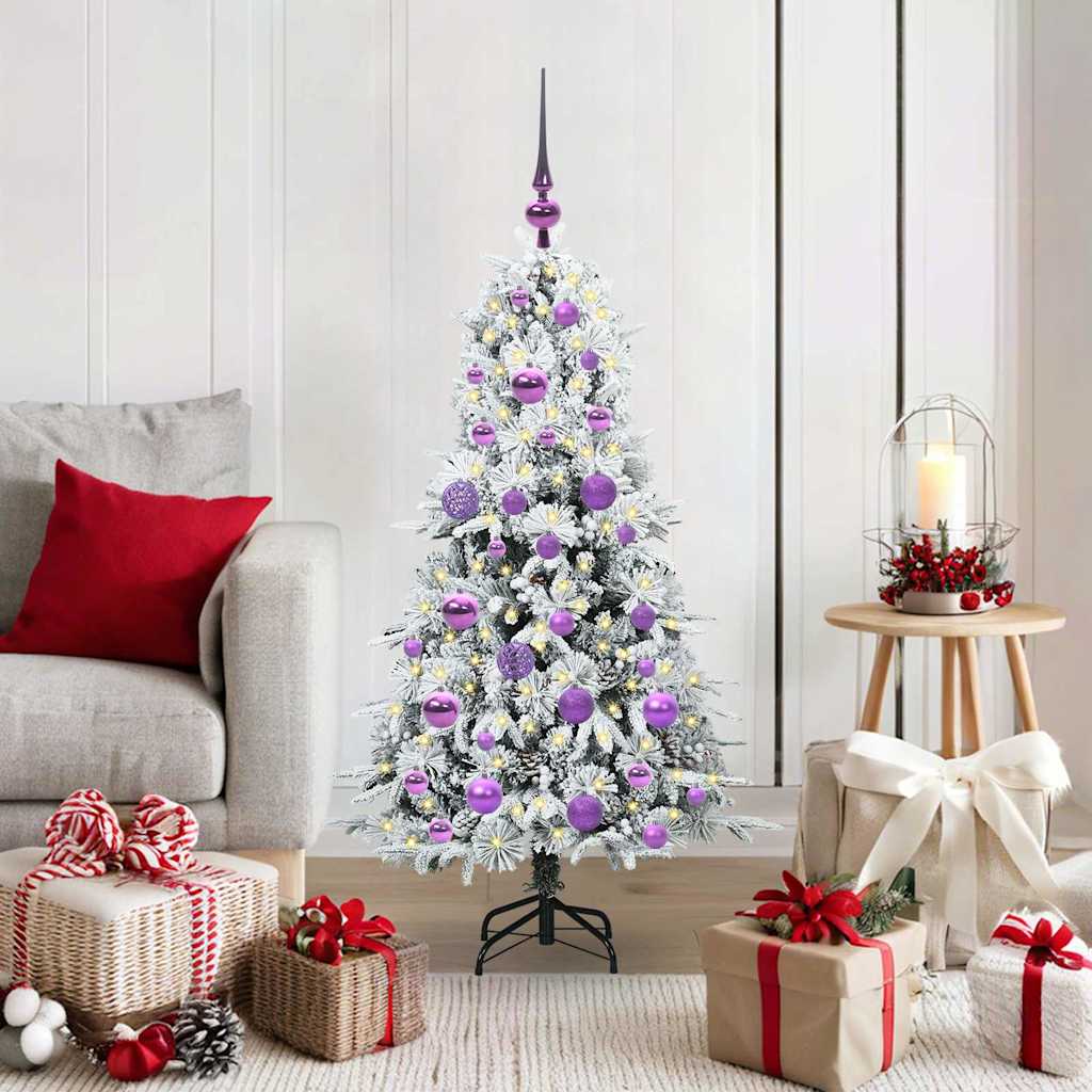 Árvore de Natal Articulada Artificial Branco 120 cm PE e PVC