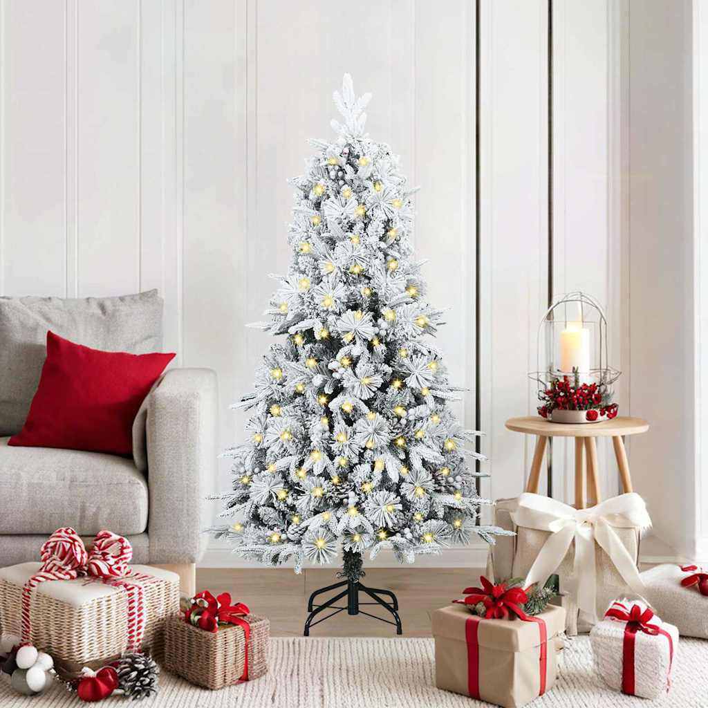 Árvore de Natal Articulada Artificial Branco 150 cm PE e PVC