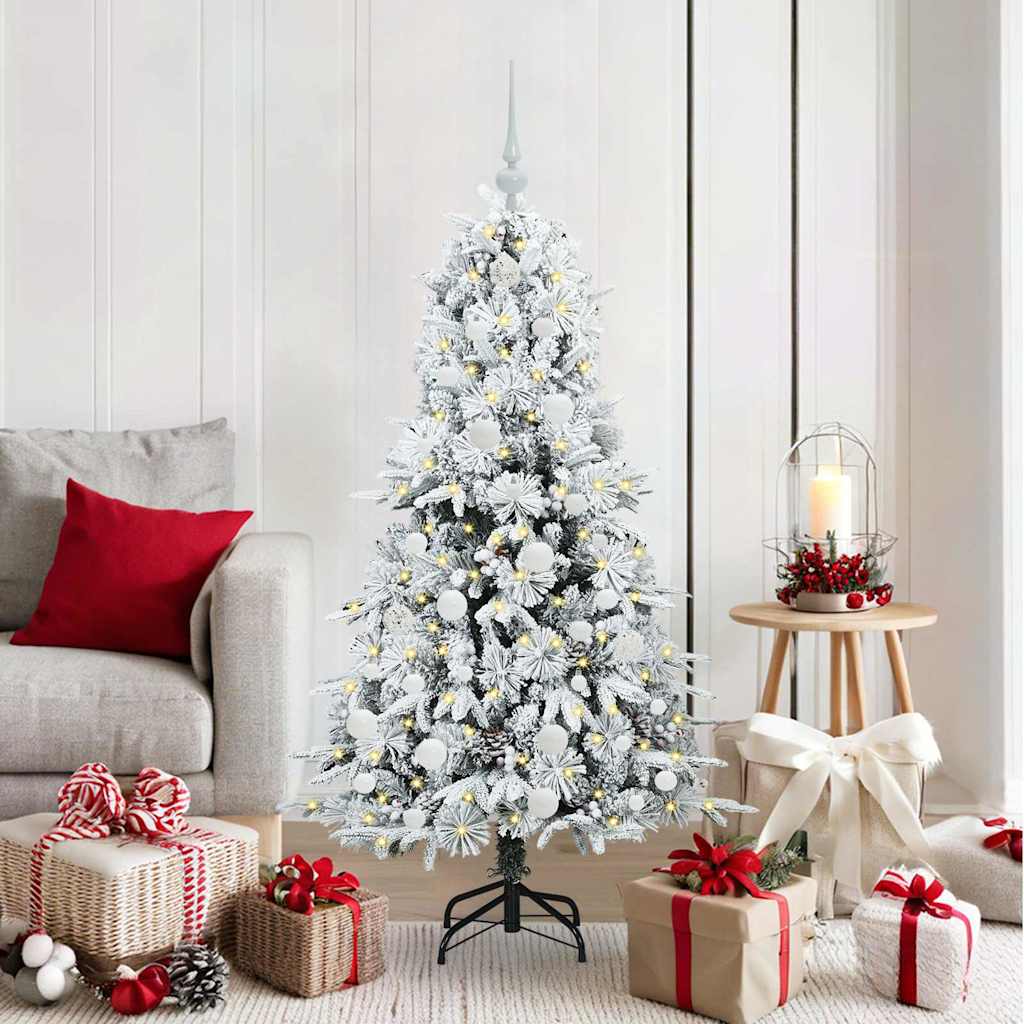 Árvore de Natal Articulada Artificial Branco 150 cm PE e PVC