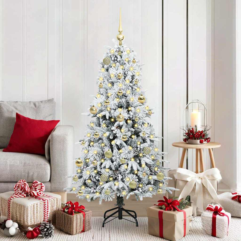 Árvore de Natal Articulada Artificial Branco 150 cm PE e PVC
