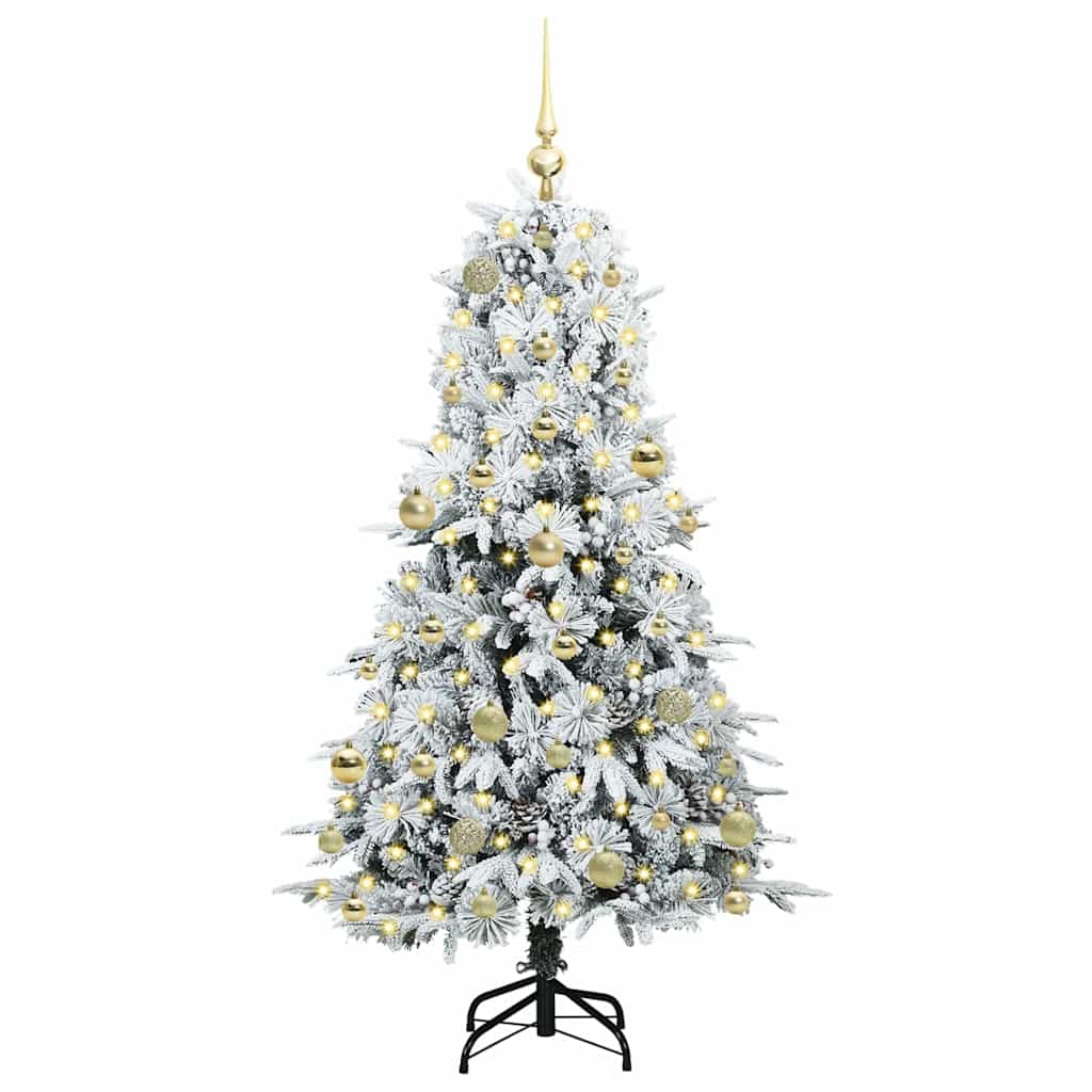Árvore de Natal Articulada Artificial Branco 150 cm PE e PVC