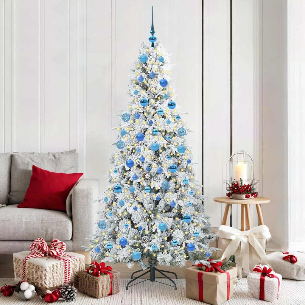Árvore de Natal Articulada Artificial Branco 180 cm PE e PVC