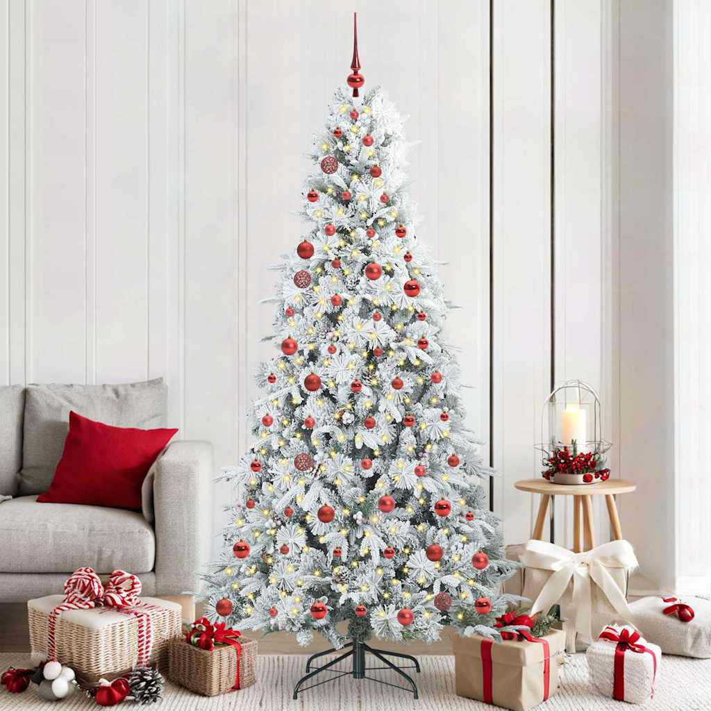 Árvore de Natal Articulada Artificial Branco 210 cm PE e PVC