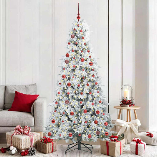 Árvore de Natal Articulada Artificial Branco 210 cm PE e PVC