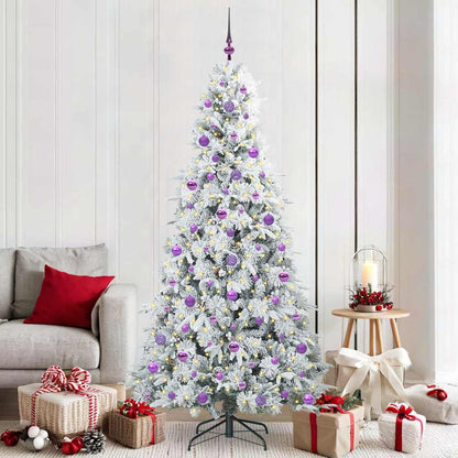 Árvore de Natal Articulada Artificial Branco 210 cm PE e PVC