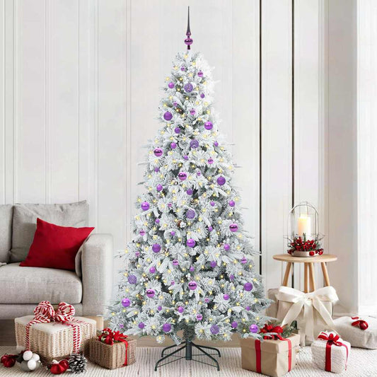 Árvore de Natal Articulada Artificial Branco 210 cm PE e PVC