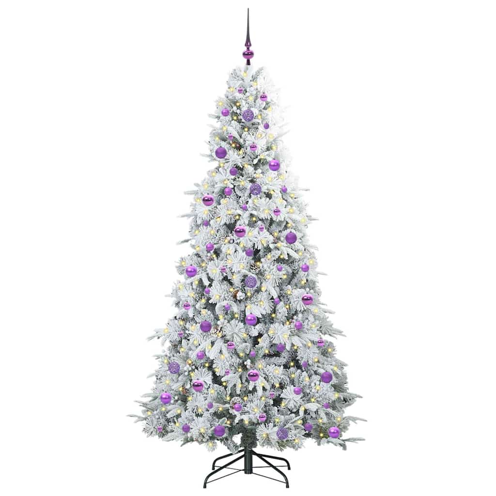 Árvore de Natal Articulada Artificial Branco 210 cm PE e PVC