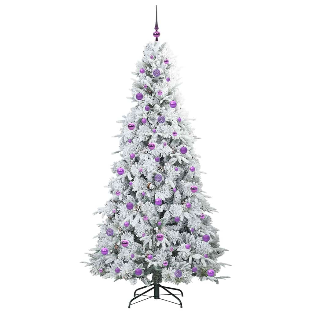 Árvore de Natal Articulada Artificial Branco 210 cm PE e PVC