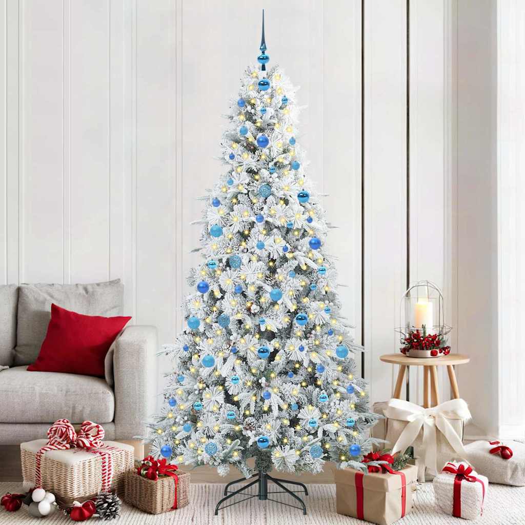 Árvore de Natal Articulada Artificial Branco 210 cm PE e PVC