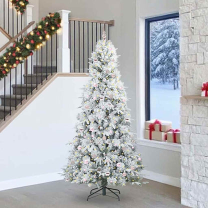 Árvore de Natal Articulada Artificial Branco 240 cm PE e PVC