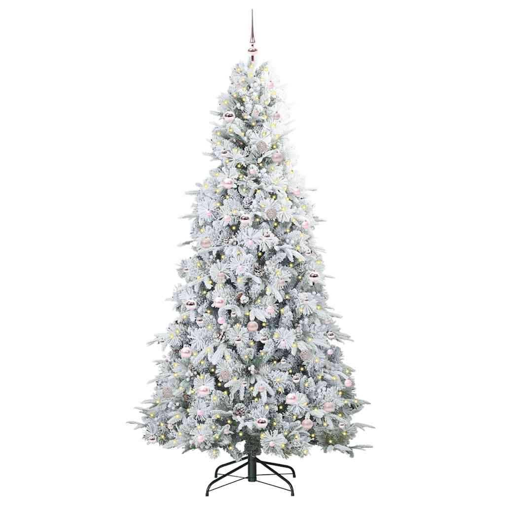 Árvore de Natal Articulada Artificial Branco 240 cm PE e PVC