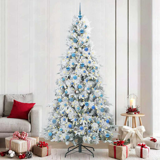 Árvore de Natal Articulada Artificial Branco 240 cm PE e PVC
