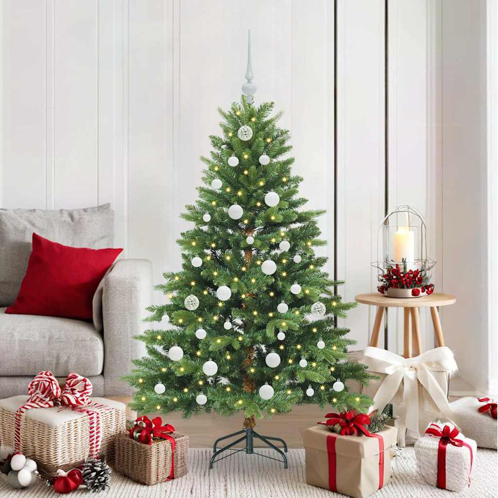Árvore de Natal Artificial com 150 LEDs Verde 150 cm PE e PVC