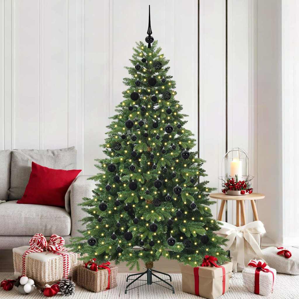 Árvore de Natal Artificial com 300 LEDs Verde 180 cm PE e PVC
