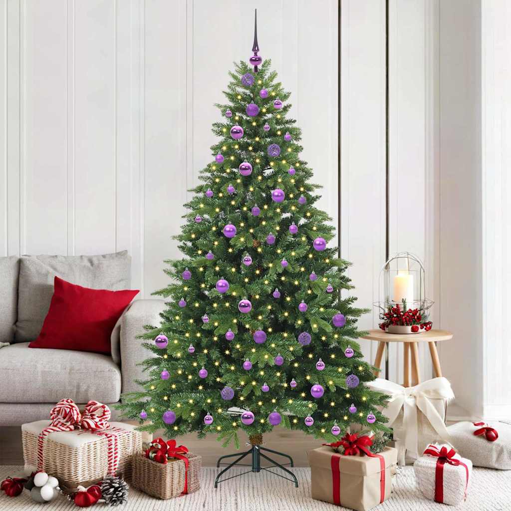 Árvore de Natal Artificial com 300 LEDs Verde 180 cm PE e PVC