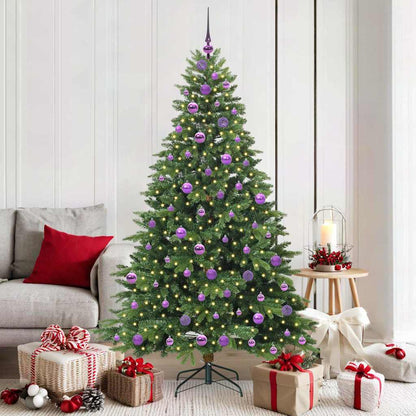 Árvore de Natal Artificial com 300 LEDs Verde 180 cm PE e PVC