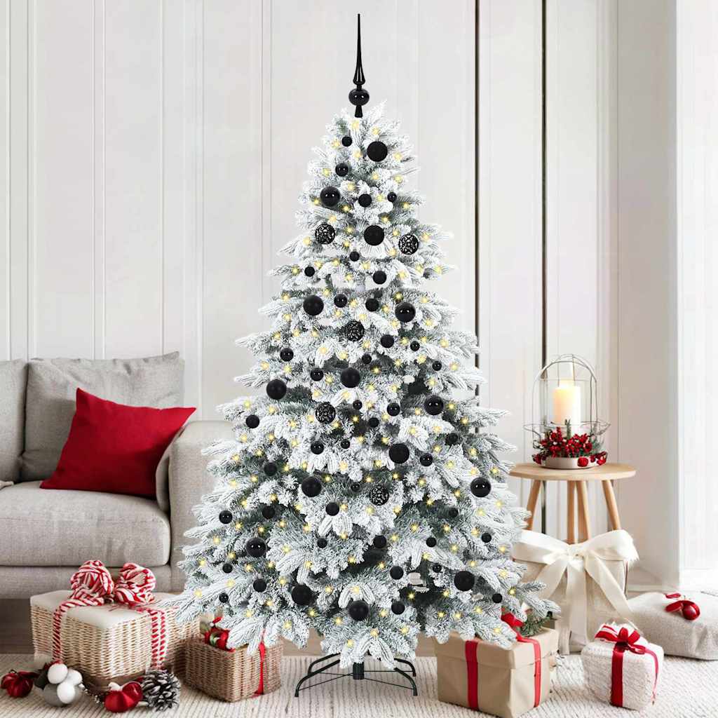 Árvore de Natal Artificial com 300 LEDs Branco 180 cm PE e PVC