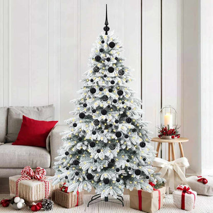 Árvore de Natal Artificial com 300 LEDs Branco 180 cm PE e PVC