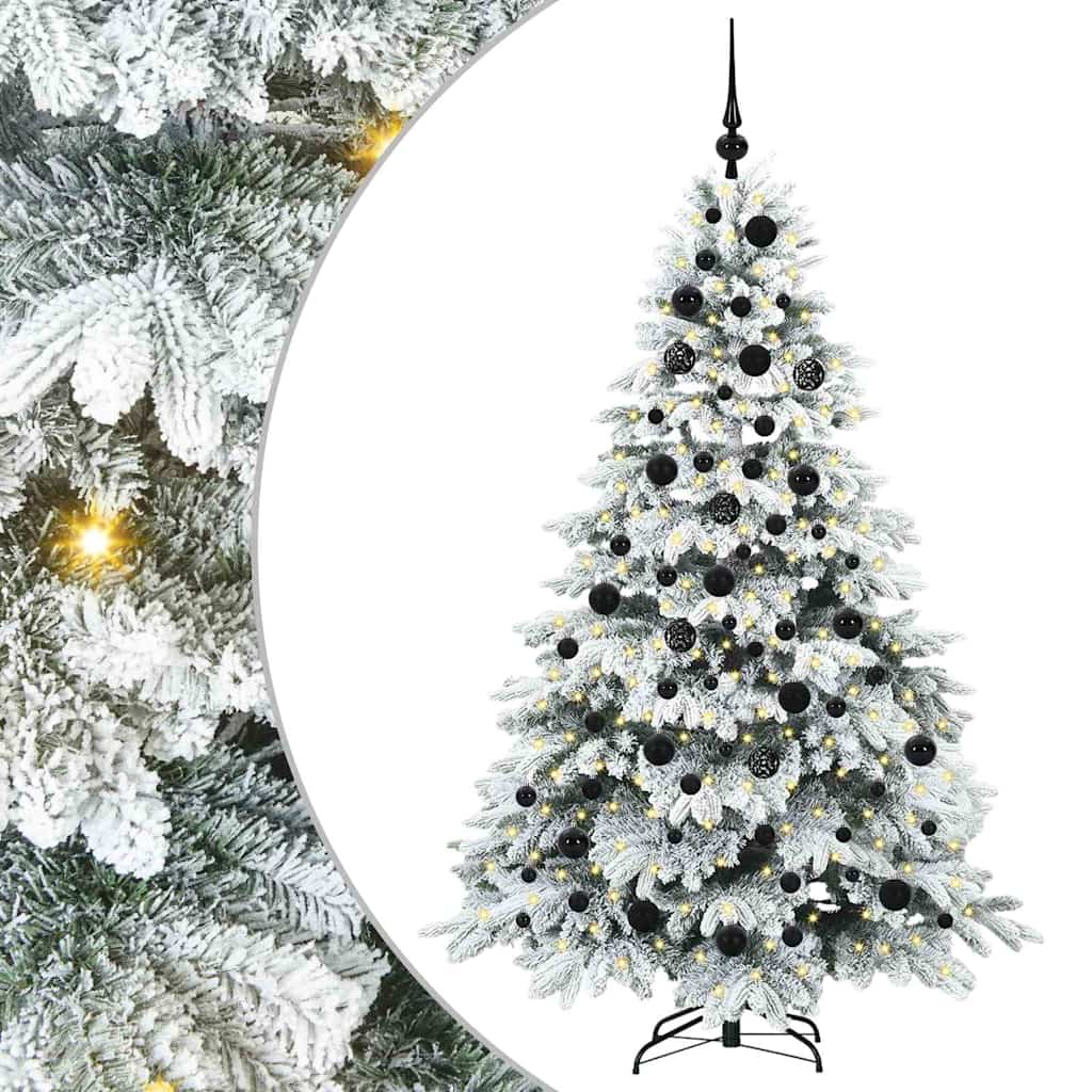 Árvore de Natal Artificial com 300 LEDs Branco 180 cm PE e PVC
