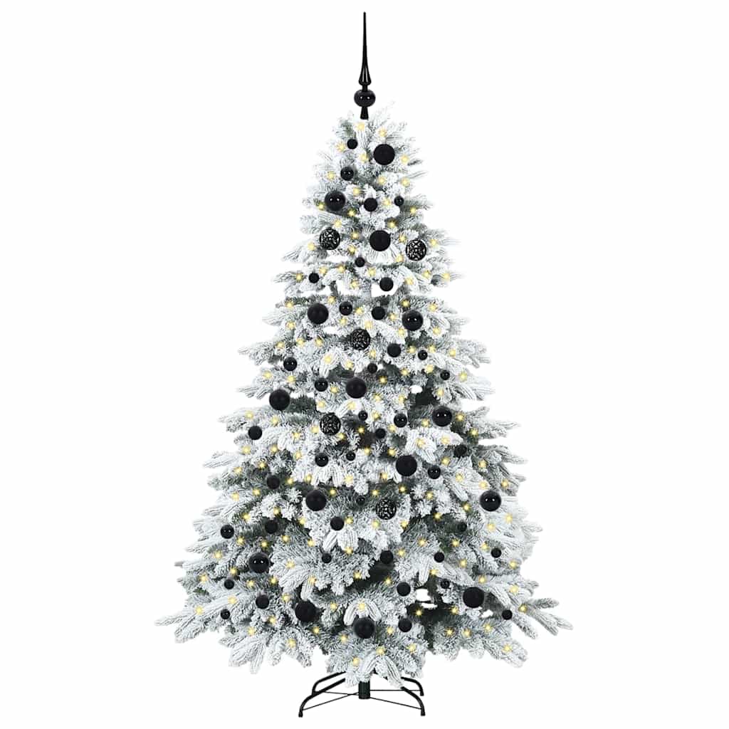 Árvore de Natal Artificial com 300 LEDs Branco 180 cm PE e PVC
