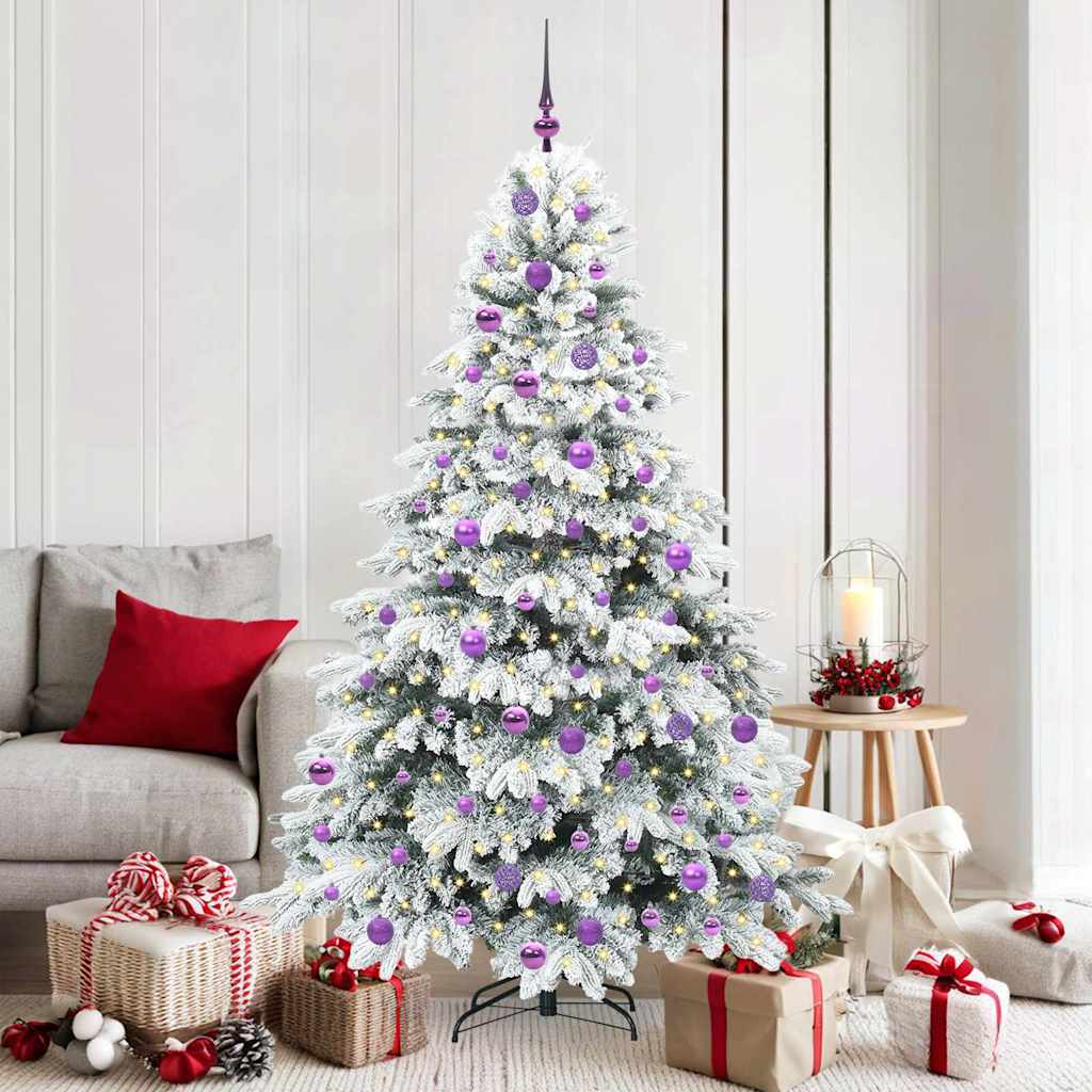 Árvore de Natal Artificial com 300 LEDs Branco 180 cm PE e PVC