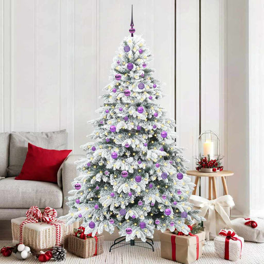 Árvore de Natal Artificial com 300 LEDs Branco 180 cm PE e PVC