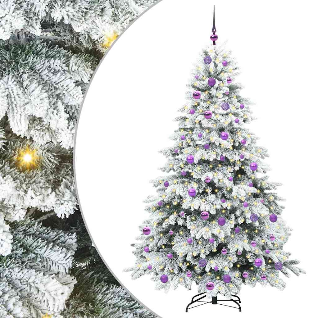 Árvore de Natal Artificial com 300 LEDs Branco 180 cm PE e PVC