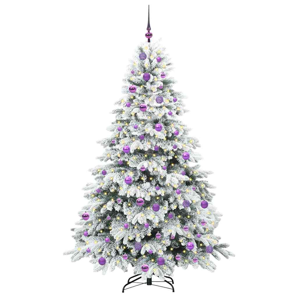 Árvore de Natal Artificial com 300 LEDs Branco 180 cm PE e PVC