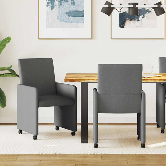 Cadeiras de Jantar 2 pcs Cinzento escuro 57 x 66 x 94 cm tecido