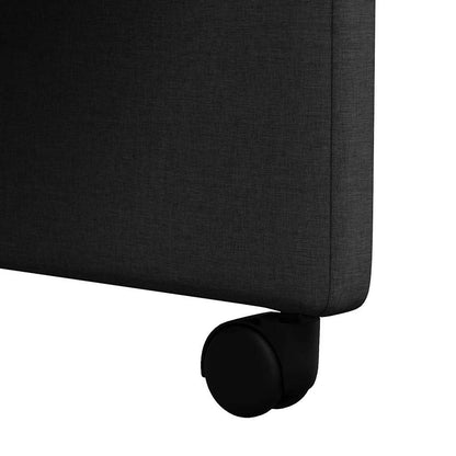 Cadeiras de Jantar com roda 2 pcs Preto 57 x 66 x 94 cm tecido