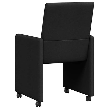 Cadeiras de Jantar com roda 2 pcs Preto 57 x 66 x 94 cm tecido