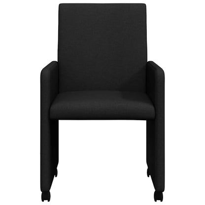 Cadeiras de Jantar com roda 2 pcs Preto 57 x 66 x 94 cm tecido
