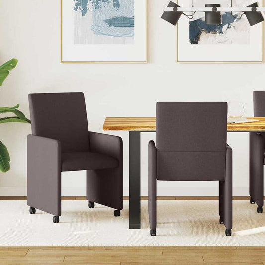 Cadeiras de Jantar 2 pcs Castanho escuro 57 x 66 x 94 cm tecido