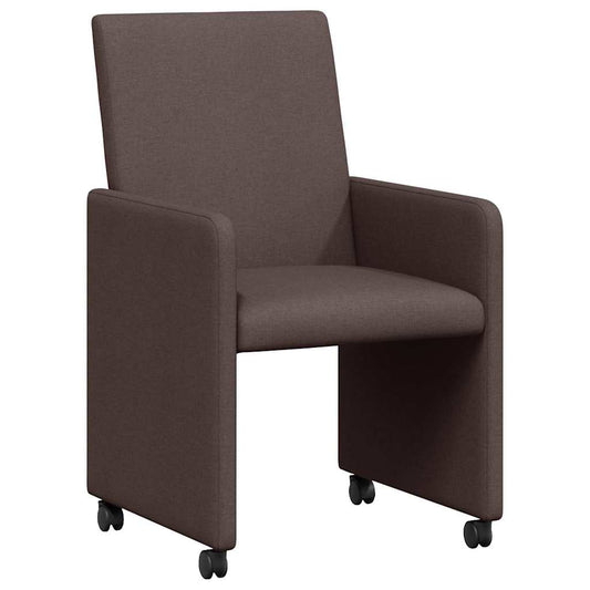 Cadeiras de Jantar 2 pcs Castanho escuro 57 x 66 x 94 cm tecido