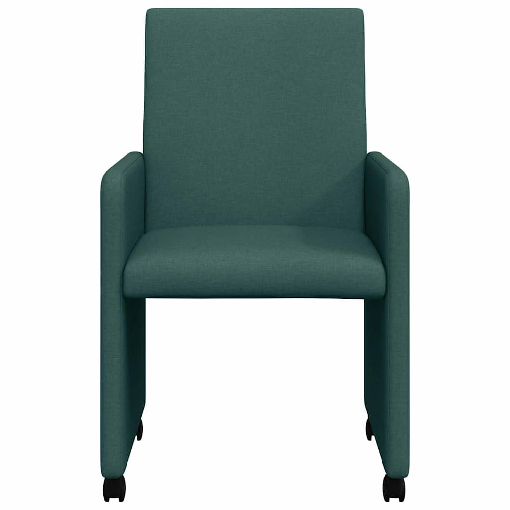 Cadeiras de Jantar 2 pcs Verde-escuro 57 x 66 x 94 cm tecido