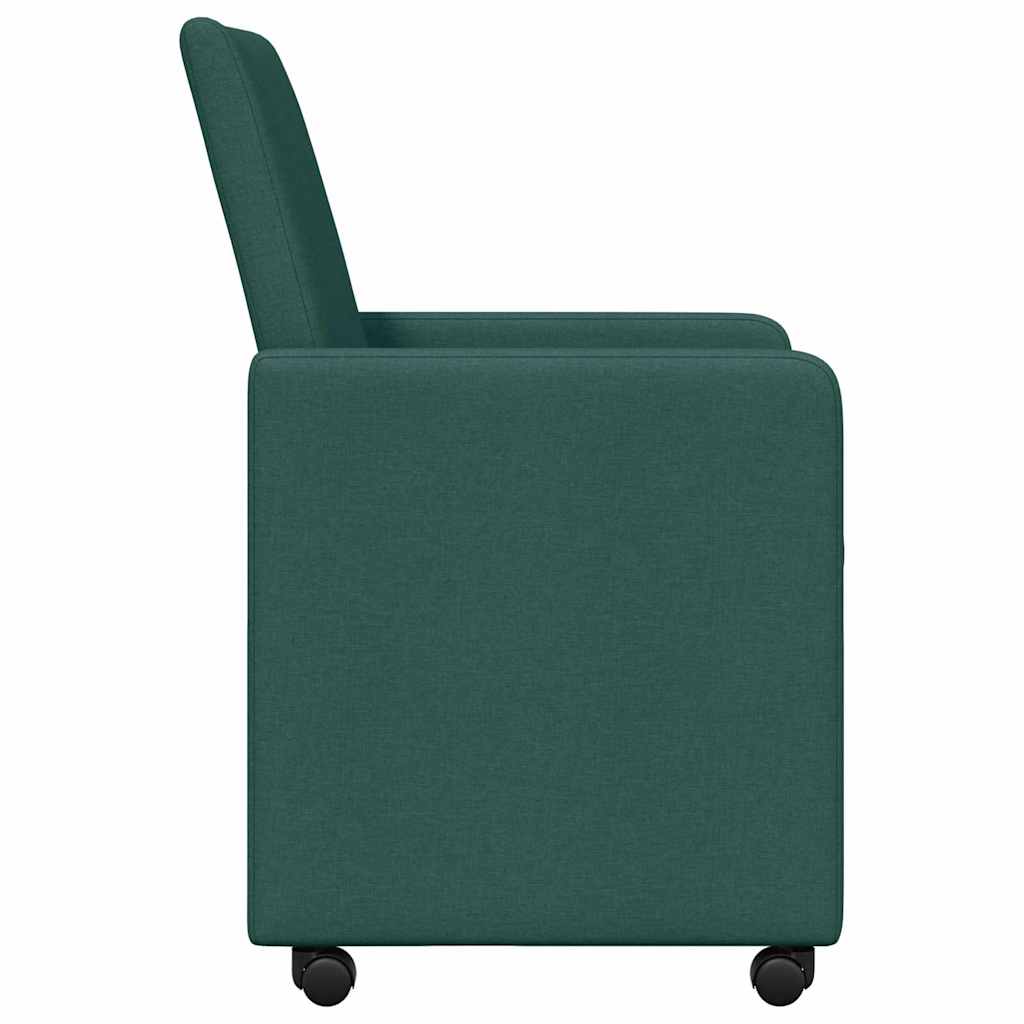 Cadeiras de Jantar 2 pcs Verde-escuro 57 x 66 x 94 cm tecido