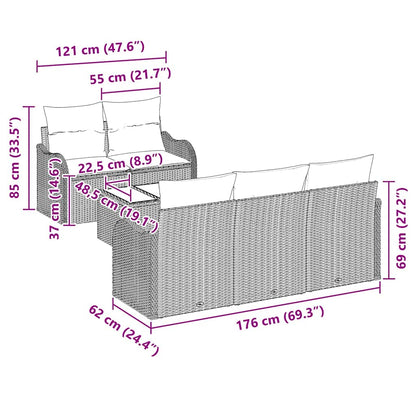 Conjunto de Sofá de Jardim 6 pcs Cinza Claro e Cinza Escuro