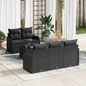 Conjunto de Sofá de Jardim Manual 6 pcs Preto 55 x 55 x 37 cm