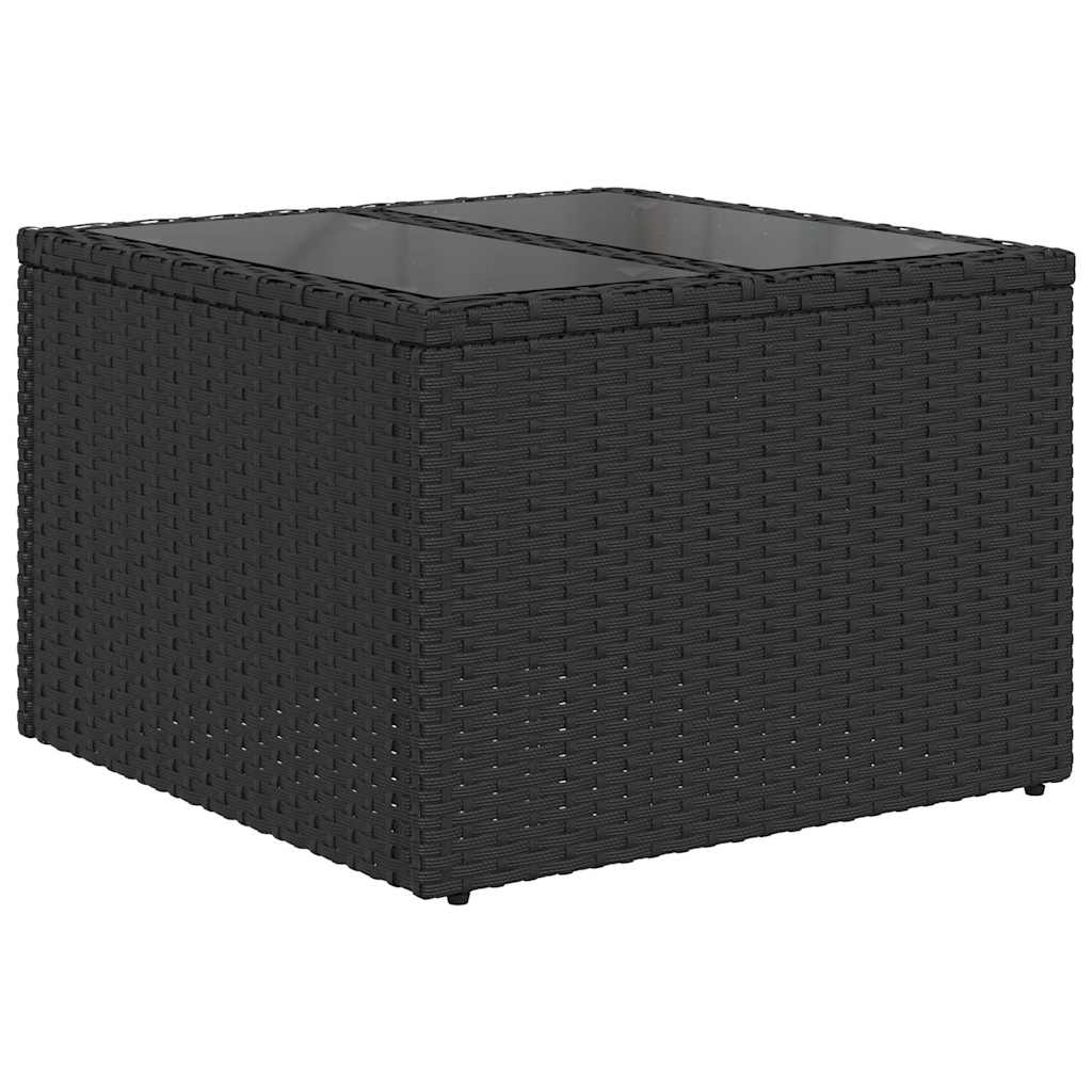 Conjunto de Sofá de Jardim Manual 6 pcs Preto 55 x 55 x 37 cm