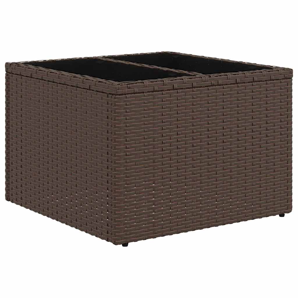 Conjunto de Sofá de Jardim 8 pcs Marrom e Creme 55 x 55 x 37 cm