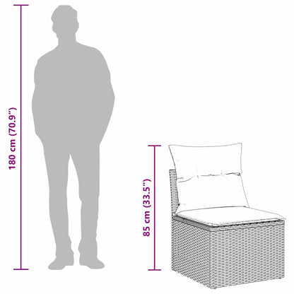 Conjunto de Sofá de Jardim 5 pcs Preto Rattan e Aço e Vidro