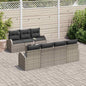 Conjunto de Sofá de Jardim 8 pcs Cinzeto Rattan e Aço e Vidro