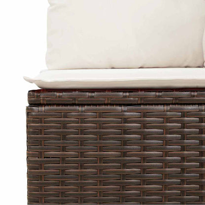 Conjunto de Sofá de Jardim com almofada 7 pcs Marrom e Creme